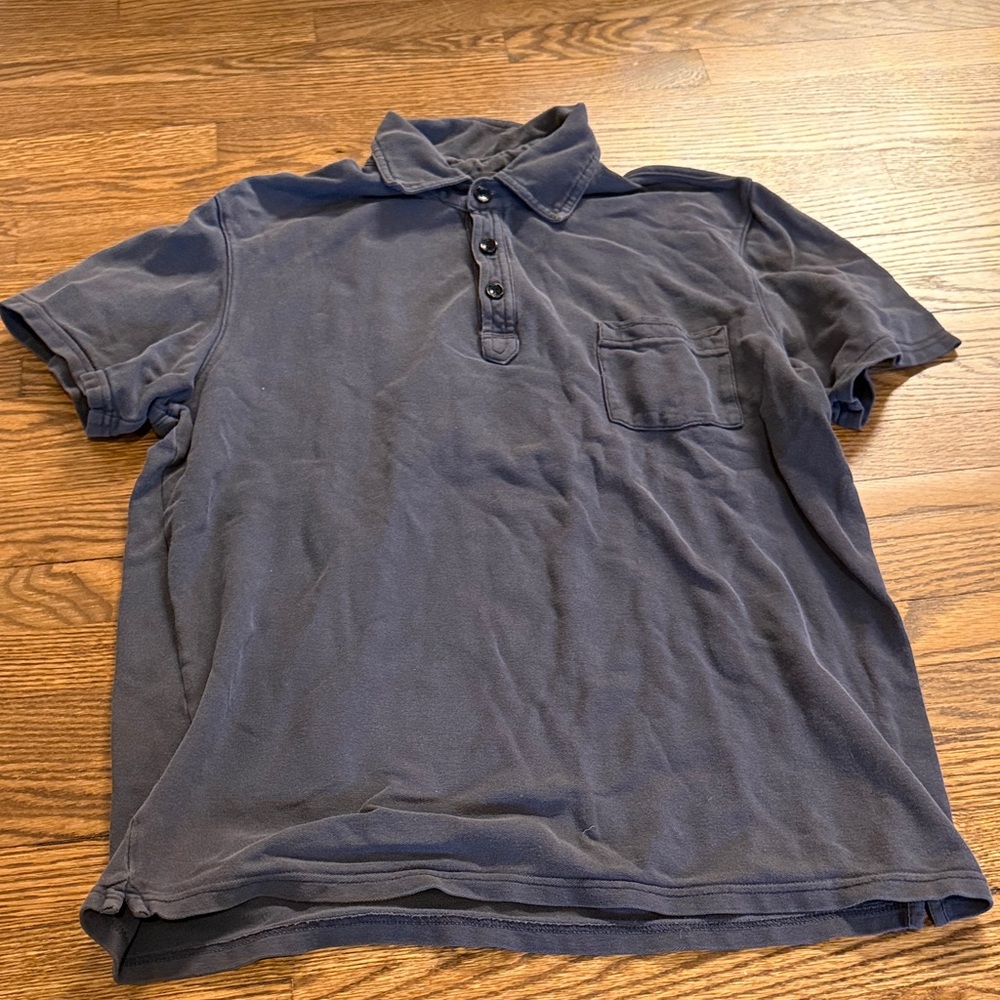 Banana Republic Navy Short-Sleeve Polo with Chest Pocket Size Large